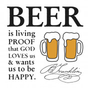 Beer, Benjamin Franklin, Calligraphy Art Plaques, Inspirational Gifts