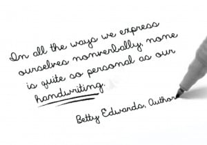 Handwriting quote