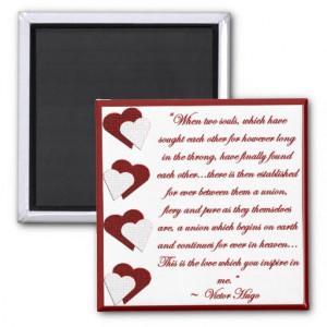 When Two Souls... Victor Hugo Quote Magnet