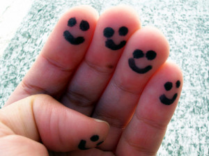 Happy fingers: They're only smiling because they've just thought of ...