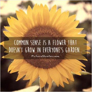 Common sense is a flower that doesn't grow in everyone's garden..