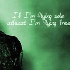 And if I'm flying solo, at least I'm flying free. To those who ground ...