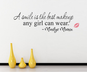 ... Sayings A Smile is the Best Makeup vinyl wall quotes decal stickers