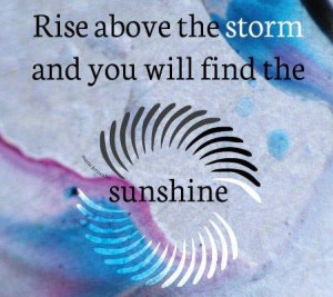 Rise above the storm and you will find the sunshine. LET GO OF THE ...