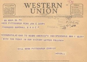 Congratulatory telegram 1950