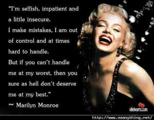 ... things fall apart so better things can fall together. ~Marilyn Monroe