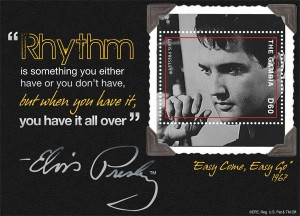 ELVIS PRESLEY MOVIE SERIES EASY COME EASY GO QUOTE S/S D60 stamps