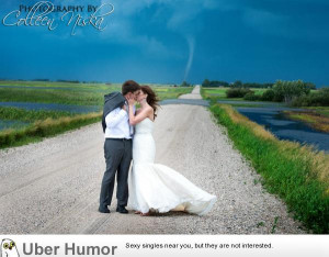 Wedding tornado flooded road = no problem in Saskatchewan