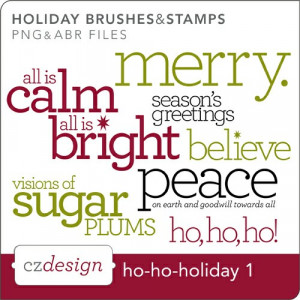 Ho Ho Holiday Words and Phrases Brushes and Stamps
