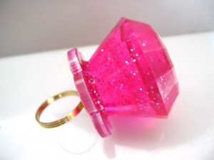 Pink Glitter Ring Pop