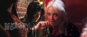 Joan Jett and Cherie Currie in The Runaways Movie Joan and Cherie