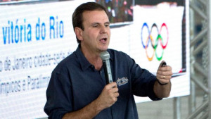 Rio's mayor Eduardo Paes speaks during a press conference at the ...