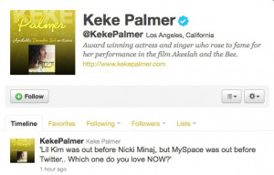 ACTRESS KEKE PALMER DISSES LIL'KIM