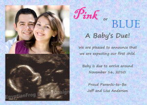 Pink or Blue Pregnancy Expecting Announcement Digital File - You Print