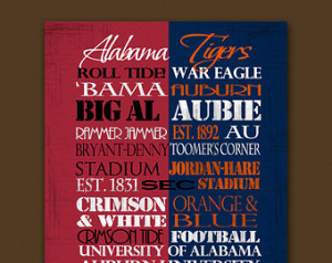 University of Alabama Crimson Tide / Auburn University Tigers House ...