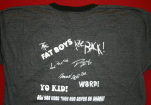 The Fat Boys Sayings Ringer (on charcoal, front & back ( Med, XL & XXL ...