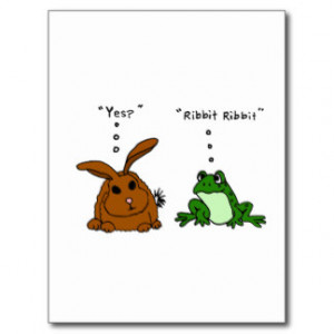YY- Funny Rabbit and Frog Cartoon Postcards