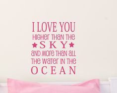 You Higher than the Sky and more than all the water in the ocean Quote ...
