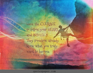 Have the courage to follow your heart and intuition. They somehow ...