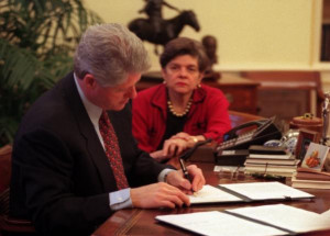 Alice Rivlin looks on in the Oval Office of the White House 28