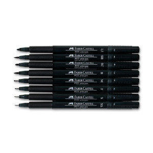 Faber-Castell® PITT® Artist Pens - Set of 8, Black
