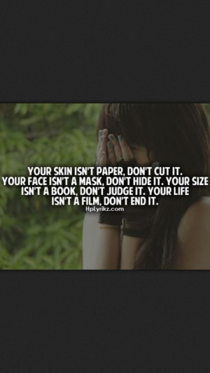 Self-destructive behavior and mental talk is not the answer to a ...