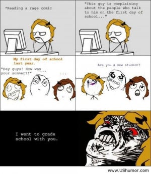 First day of school rage comics US Humor Funny pictures Quotes