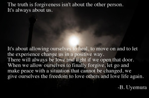 is forgiveness isn t about the other person it s always about us it ...