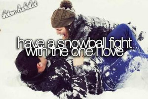 Snowball fight for lovers