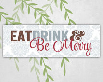 Christmas canvas art - eat, drink a nd be merry - holiday quotes ...