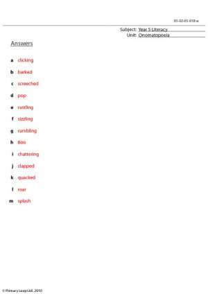 Onomatopoeia Worksheets