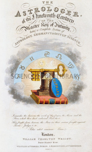 Astrology book title page, 1825