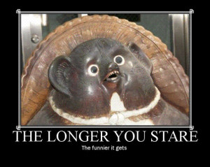 the longer you stare the funnier it gets statue look