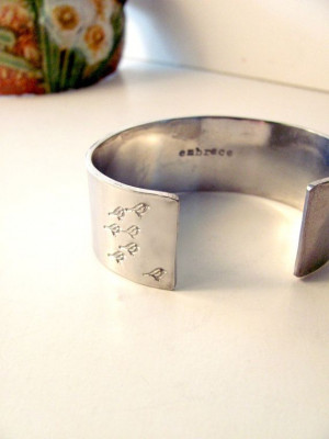 Wide Aluminum Cuff with Quotes Attribute Words by stephaniedistler, $ ...