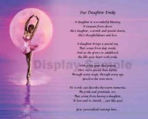 Dancer Print Personalized Daughter Poem Dance Recital Gift Idea