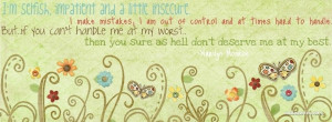 Don't Deserve Me At My Best.. Facebook Cover