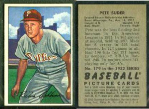 1952 Bowman WRONG-BACK #.53 Richie Ashburn (with #179 Pete Suder on ...