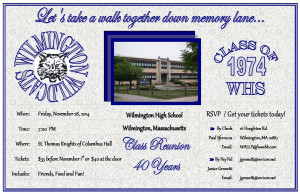 It's Reunion Time: Calling All 1974 Wilmington High School Graduates