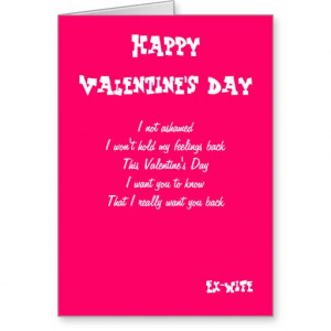 Ex-wife I want you back valentine's day cards