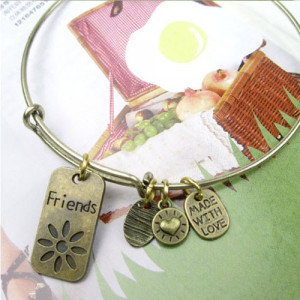 Alex and Ani Style Friendship Friends Russian Gold Expandable Charm ...