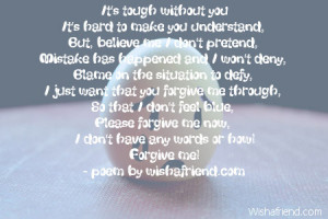 It's tough without youIt's hard