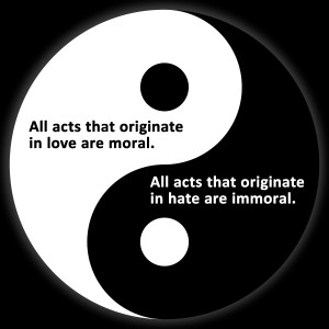 Yin and Yang love and hate moral and immoral