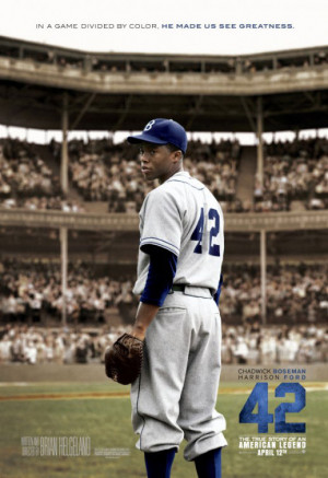 Actor Chadwick Boseman plays Jackie Robinson in the movie “42 ...
