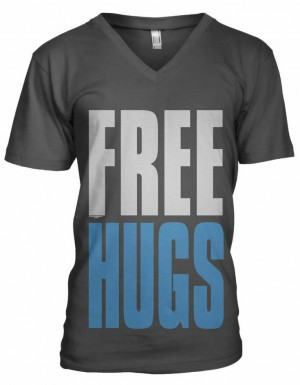 Free Hugs Big And Bold Trendy Statements Funny Hilarious Men's V-Neck ...