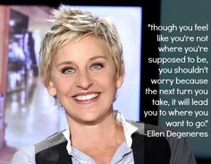 Ellen Degeneres career advice quote.