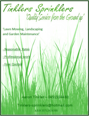... : Tinklers sprinklers lawn & landscaping Image - business flyer