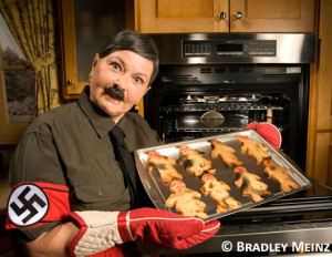 Roseanne Barr, while dressed as Adolf Hitler for Heeb magazine