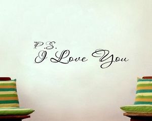Details about P.S. I Love You Cute Cursive vinyl wall decal quote ...