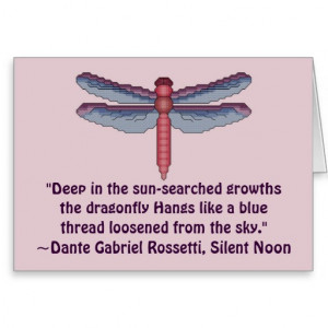 Dante Gabriel Rossetti Dragonfly Quote Notecard Greeting Card