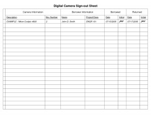 Equipment Sign Out Sheet Template